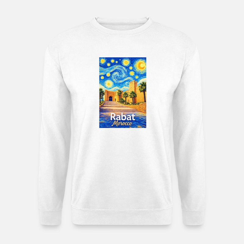 Rabat Morocco Starry Night - Unisex Sweatshirt - white
