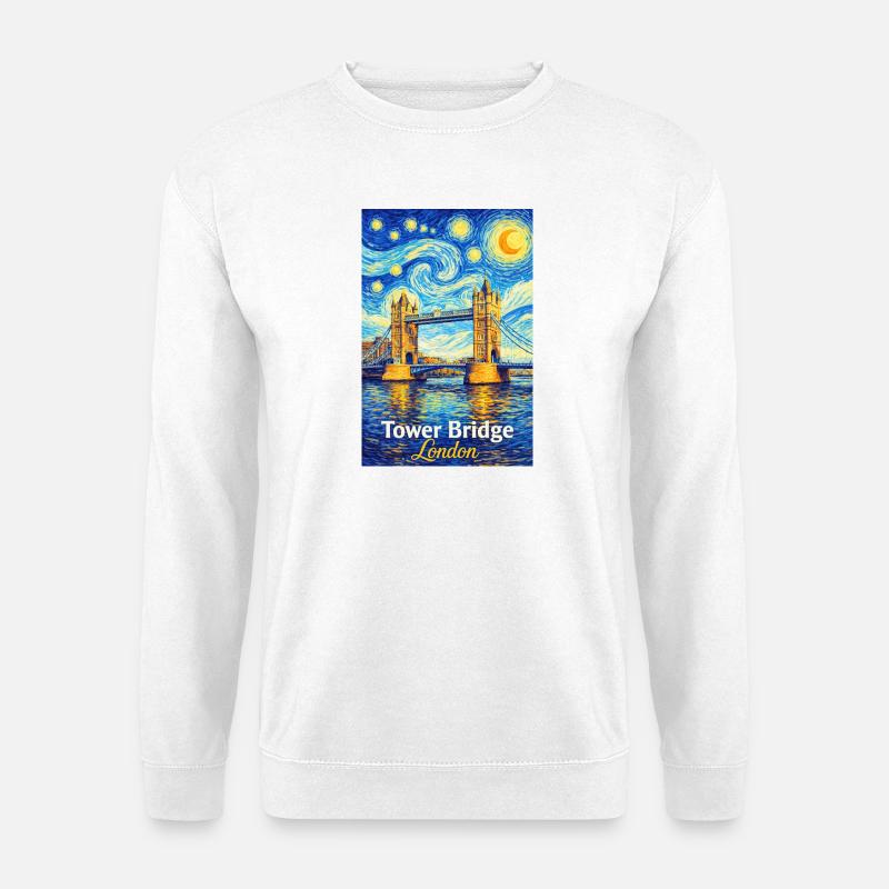 Tower Bridge London Sternenwirbel - Unisex Pullover - Weiß