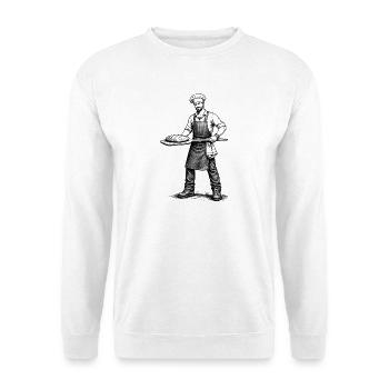 Illustration vintage Baker noir et blanc - Sweat-shirt Unisexe - blanc - Devant