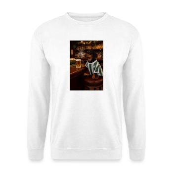 Dachshund in pub jersey with shamrock - Unisex Sweatshirt - white - Front
