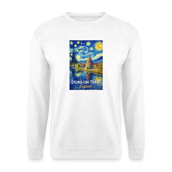 Stoke-on-Trent England Starry Town Riverside - Unisex Pullover - Weiß - Vorne