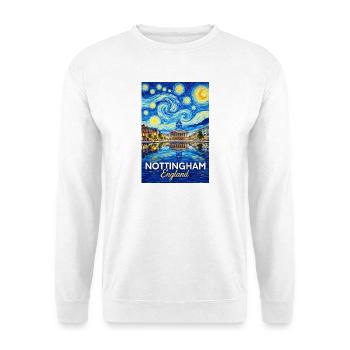 Nottingham England Night Star Panorama - Unisex Sweatshirt - white - Front