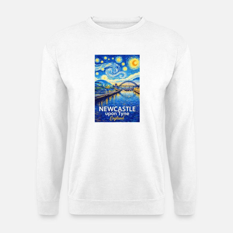 Newcastle Tyne Starry Sky Artwork - Unisex Sweatshirt - white