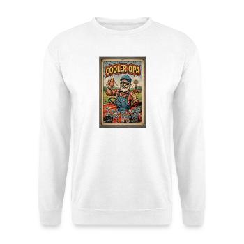 Cooler Opa auf dem Traktor - Unisex Pullover - Weiß - Vorne