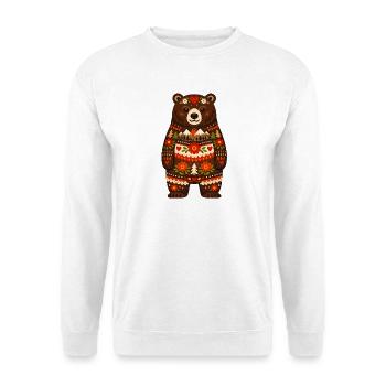 Bear in Folk Style - Unisex Sweatshirt - white - Front