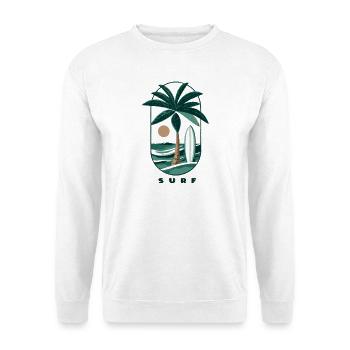 Surf Palm Tree and Beach - Unisex Sweatshirt - white - Front