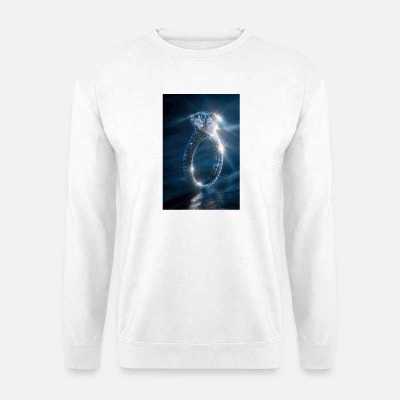 Diamantring-Glanz - Unisex Pullover - Weiß