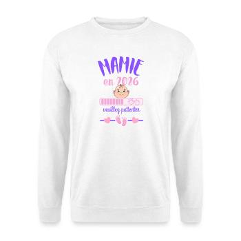 Mamie en 2026 Veuillez Patienter - Sweat-shirt Unisexe - blanc - Devant
