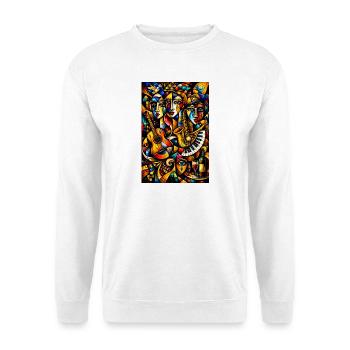 Cubist Musical Color Collage - Unisex Sweatshirt - white - Front