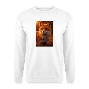Oranger Fuchs bei Sonnenuntergang - Unisex Pullover - Weiß - Vorne