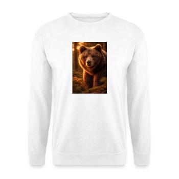 Sunset bear in forest - Unisex Sweatshirt - white - Front