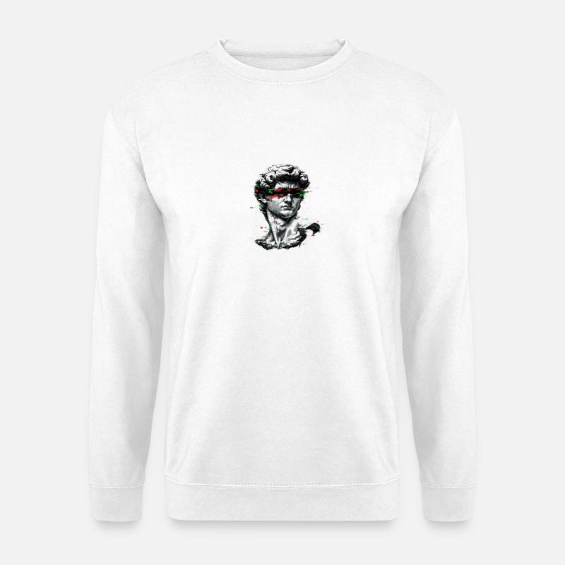 Bust Glitch Barock - Unisex Pullover - Weiß