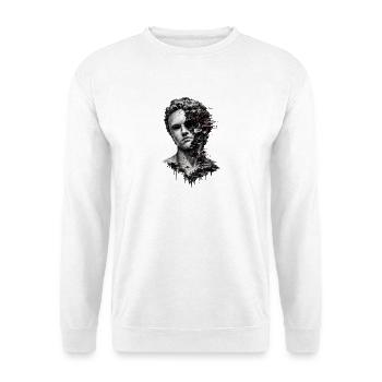 Klassisches Glitch-Gesicht - Unisex Pullover - Weiß - Vorne