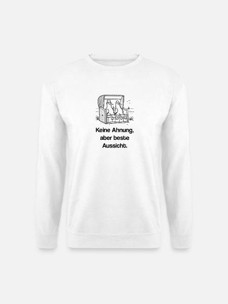 Lustige Möwen im Strandkorb - Unisex Pullover - Weiß