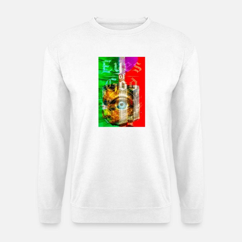 Œil néon dans Metal Circle - Sweat-shirt Unisexe - blanc