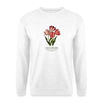 Vintage Red Tulips Botanical Floral Illustration  - Unisex Sweatshirt - white - Front