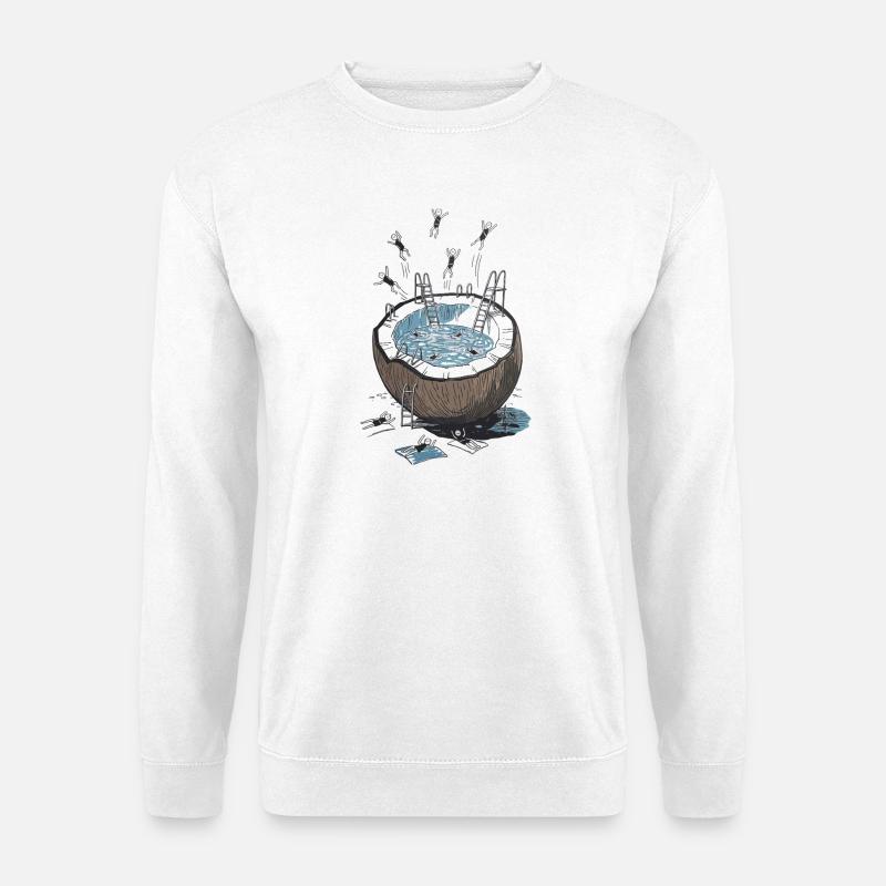 Coconut Pool Jumping Party - Unisex Sweatshirt - white