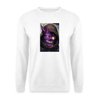 Dämonenmaske im Hoodie - Unisex Pullover - Weiß - Vorne