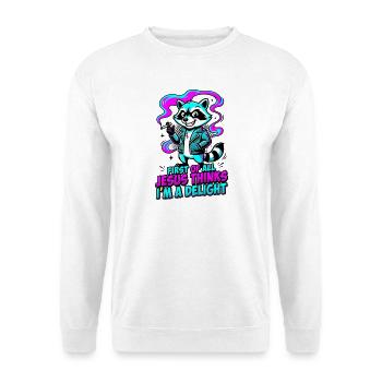 First of All Jesus Thinks I'm A Delight Raccoon - Unisex Sweatshirt - white - Front
