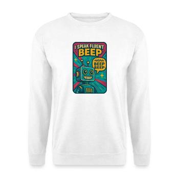 Fließend Beep | Roboter Sci-Fi Nerd - Unisex Pullover - Weiß - Vorne
