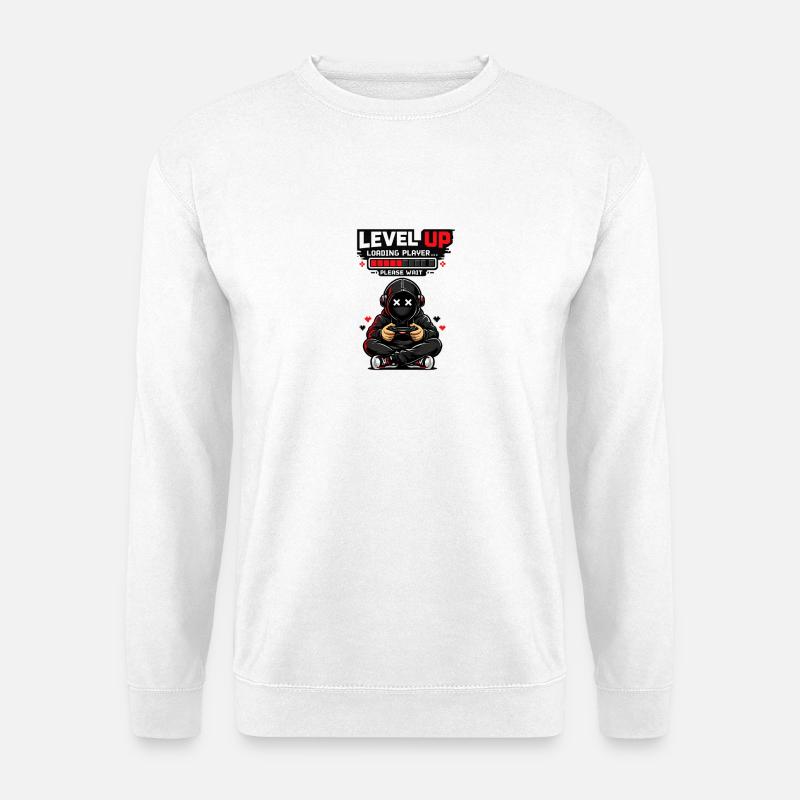 Level Up Loading Pixel Hero - Unisex Sweatshirt - white