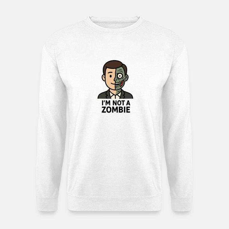 Halb Mensch Halb Zombie - Unisex Pullover - Weiß