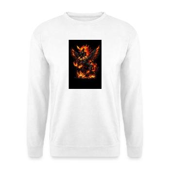 Feuerpegasus mit Blumenkranz - Unisex Pullover - Weiß - Vorne