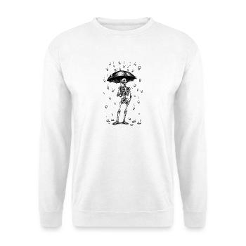 Skeleton in Tooth Rain with Umbrella - Unisex Sweatshirt - white - Front