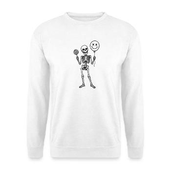 Squelette avec motif de ballon et de sucette - Sweat-shirt Unisexe - blanc - Devant