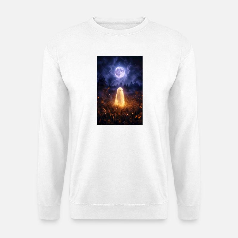 Moonlit Ghost in Lantern Field - Unisex Sweatshirt - white