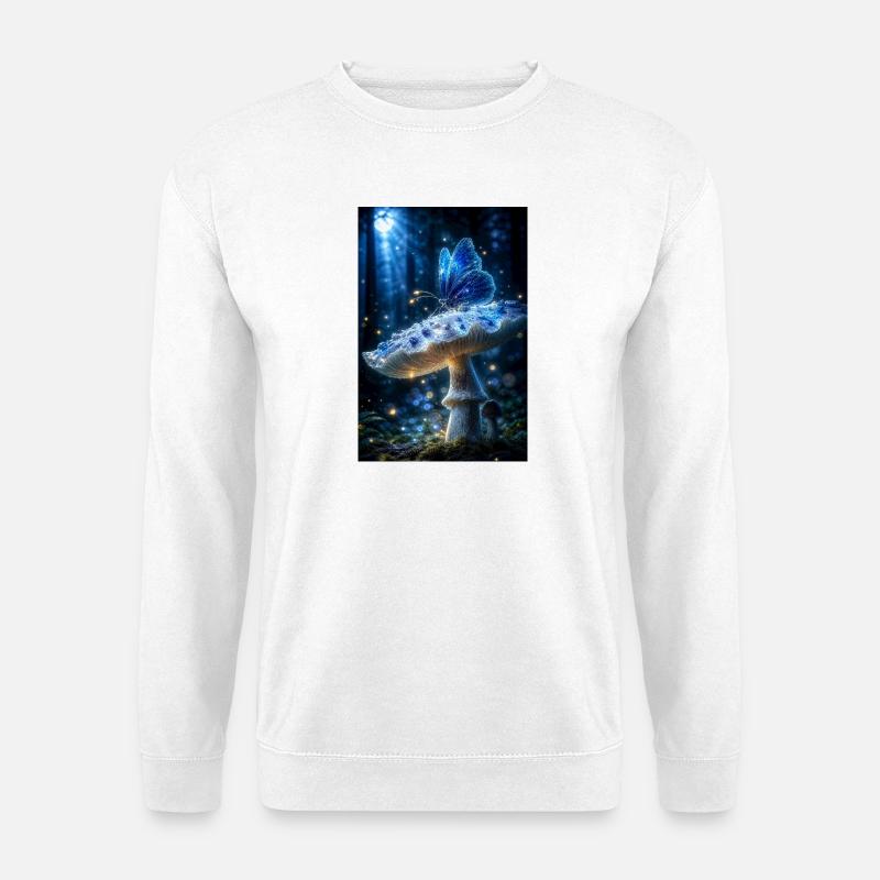 Bioluminescent Forest Butterfly - Unisex Sweatshirt - white