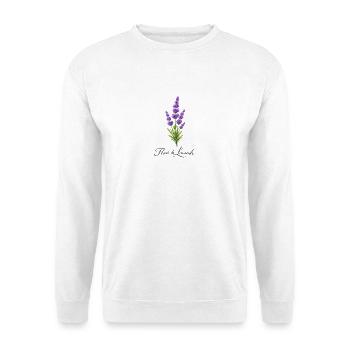 Poetische Lavendelblume – Elegante Illustration - Unisex Pullover - Weiß - Vorne