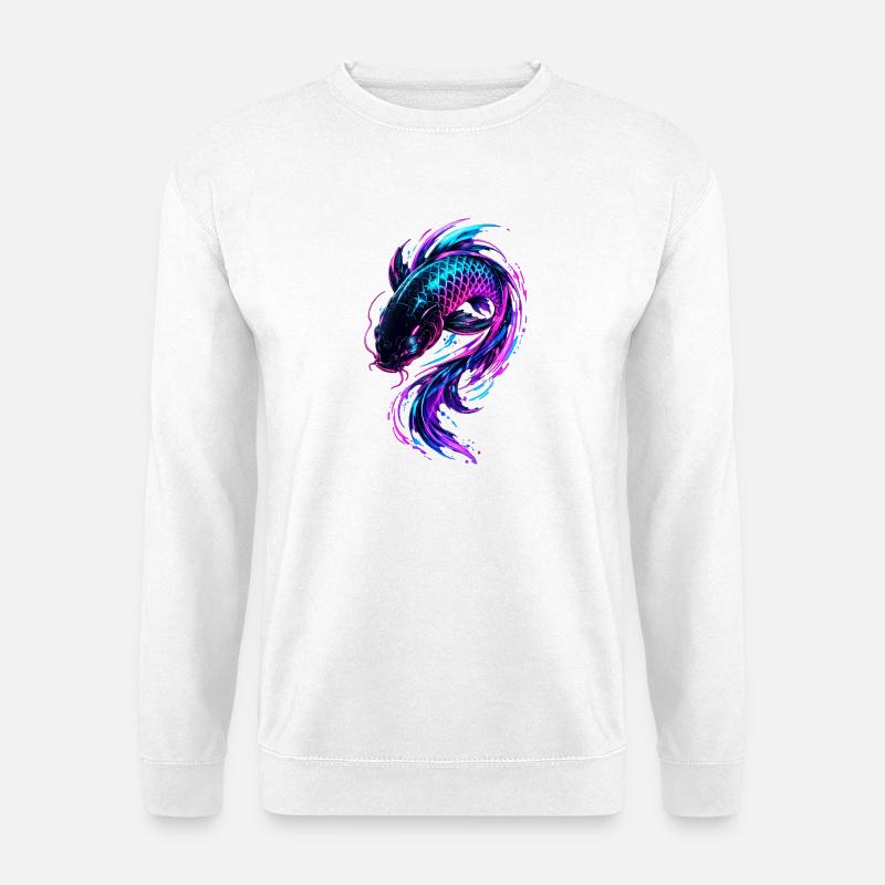 Flux de Koi Néon - Sweat-shirt Unisexe - blanc