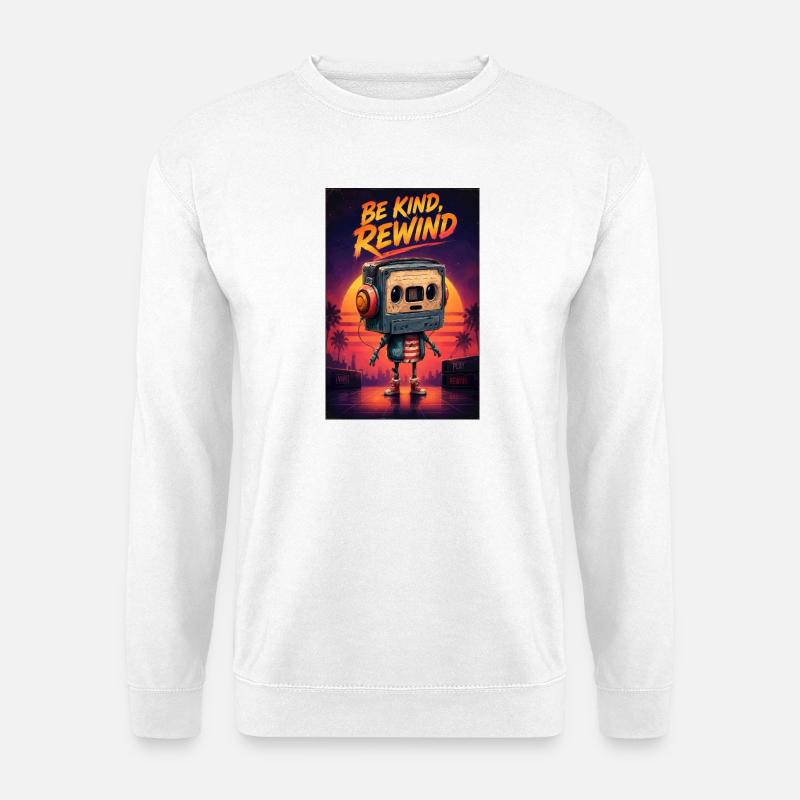 Be Kind, Rewind Robot Sunset - Unisex Sweatshirt - white