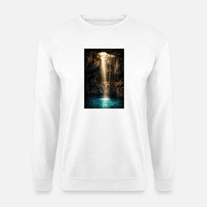 Cave Beams and Azure Pool - Unisex Sweatshirt - white