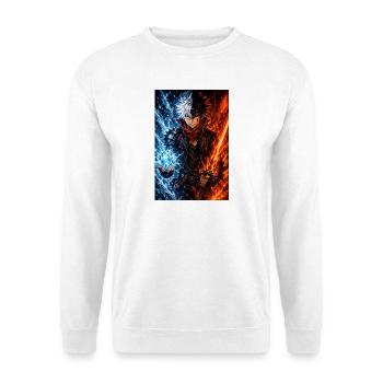 Guerrier avec deux éléments. Feu et glace - Sweat-shirt Unisexe - blanc - Devant