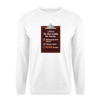 Julians Liste: Überraschung NEUER Torwart - Unisex Pullover - Weiß - Vorne