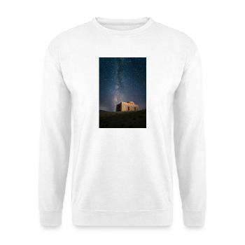 Milky Way Over Ruins Nightscape - Unisex Sweatshirt - white - Front