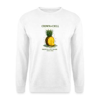 Crowns & Chill: Pineapple Tropical Print - Unisex Sweatshirt - white - Front