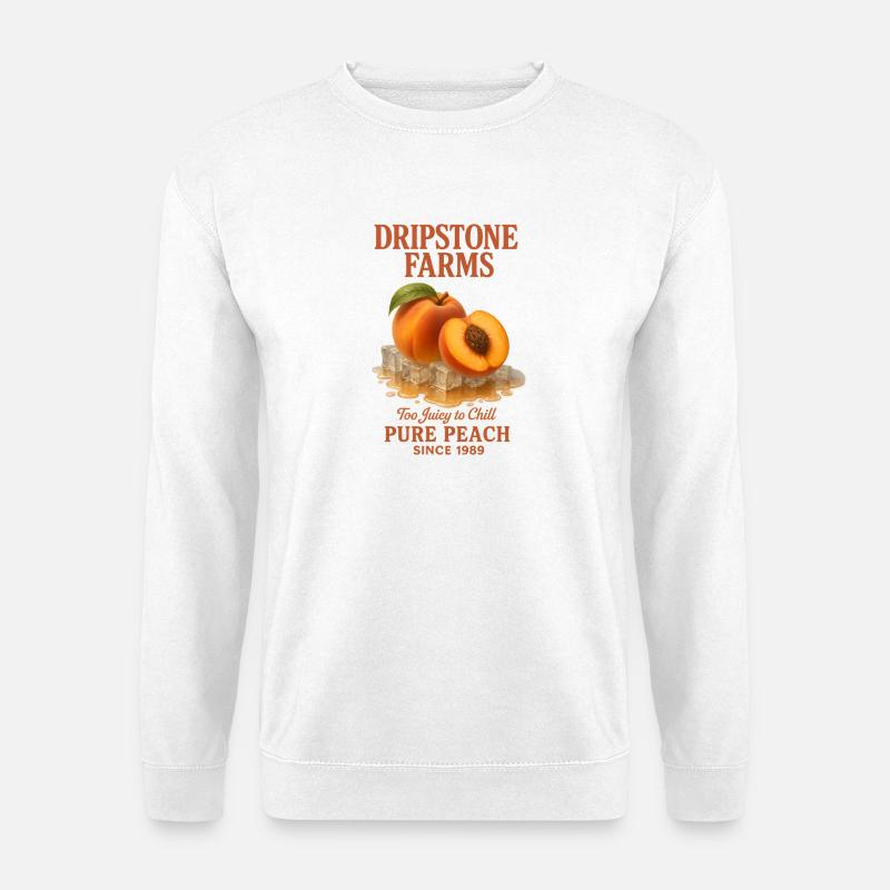 Pfirsich Obst Sommer Retro - Unisex Pullover - Weiß