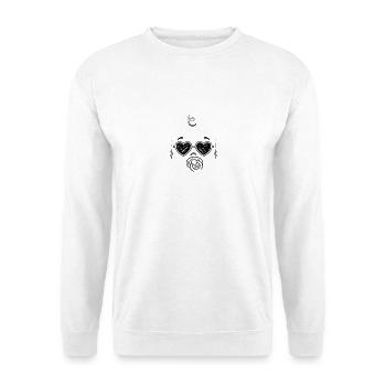 Baby-Herz-Brillen-Kritzeleien - Unisex Pullover - Weiß - Vorne