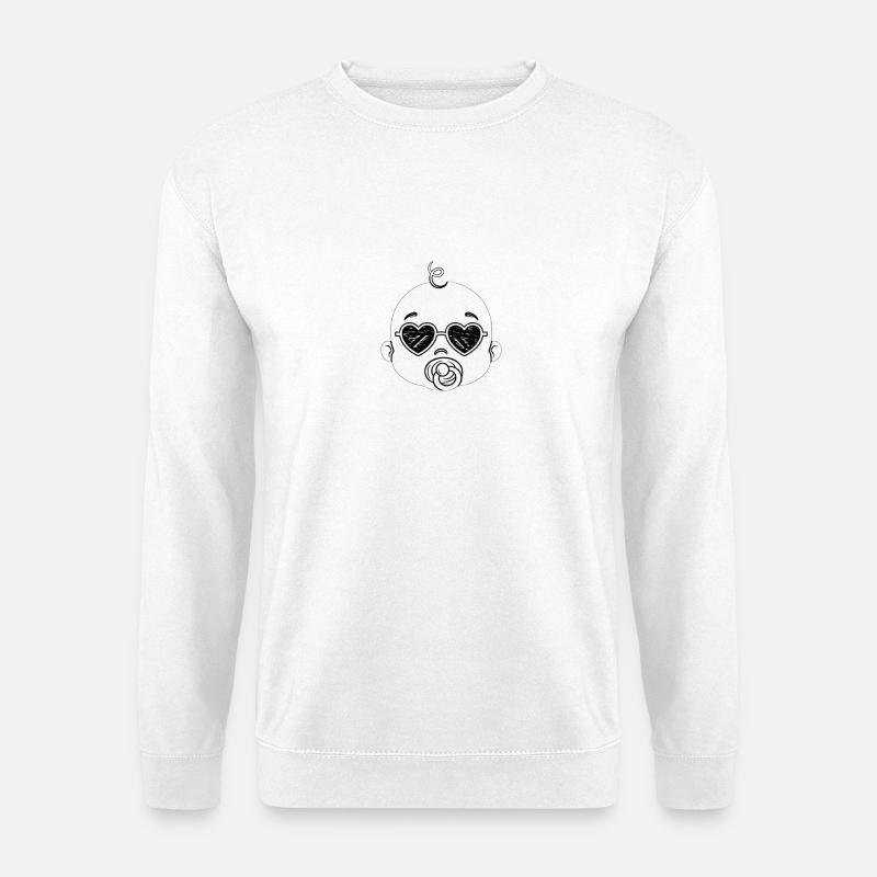 Baby-Herz-Brillen-Kritzeleien - Unisex Pullover - Weiß