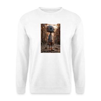 Rostiger Roboter im Neon-Basar - Unisex Pullover - Weiß - Vorne
