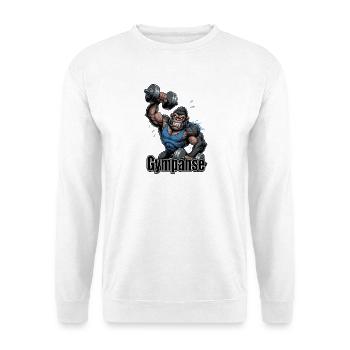 Gympanse Kraft-Gorilla - Unisex Pullover - Weiß - Vorne