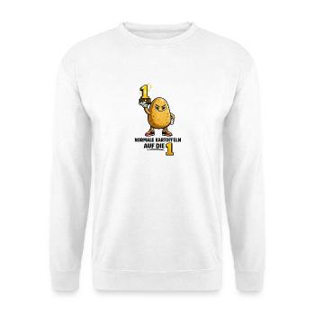 Normale Kartoffeln auf die 1 Fußball - Unisex Pullover - Weiß - Vorne