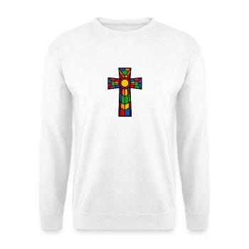 Christianity Cross Faith Religious Motif - Unisex Sweatshirt - white - Front