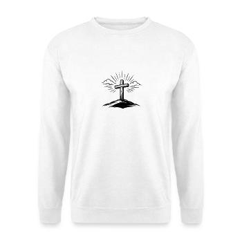 Christianity Cross Faith Religious Motif - Unisex Sweatshirt - white - Front