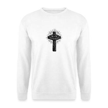 Christianity Cross Faith Religious Motif - Unisex Sweatshirt - white - Front
