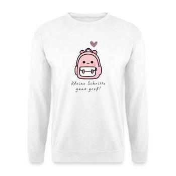 Kleine Schritte ganz groß Rucksack Design - Unisex Pullover - Weiß - Vorne
