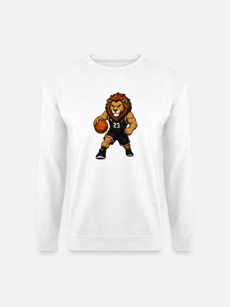 Löwe im Basketballtrikot mit Nummer 23 - Unisex Pullover - Weiß